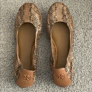ON SALE Snake skin Tory Burch flats size 8